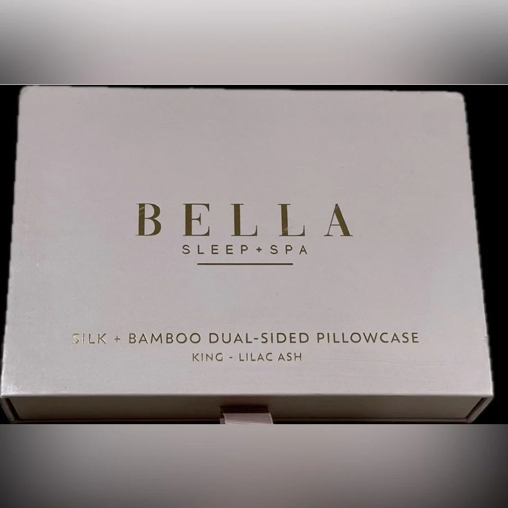 🆕 Bella Sleep + Spa Silk + Bamboo Dual-Sided Pillowcase King Lilac-Ash NIB